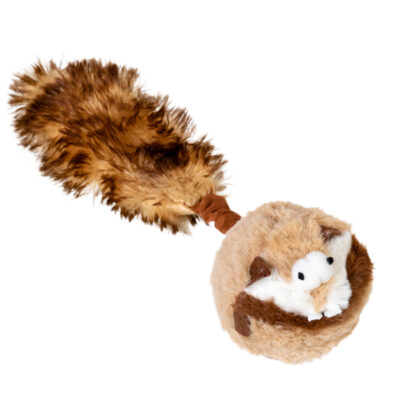 Іграшка для собак Борсук GiGwi Catch&fetch з пищалкою, штучне хутро, 26 см