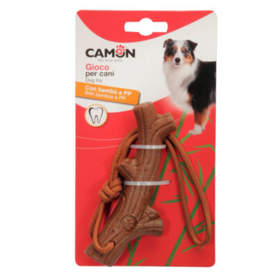 Іграшка для собак гілка з бамбуку на мотузці CAMON 12 см