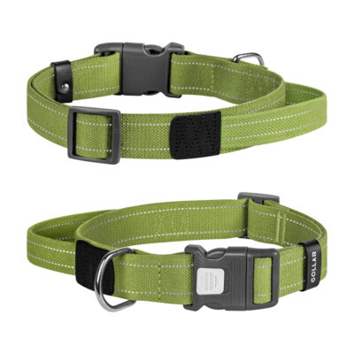 Нашийник для собак з ручкою CoLLaR, брезентовий, зелений, L, 53-69 см, 35 мм