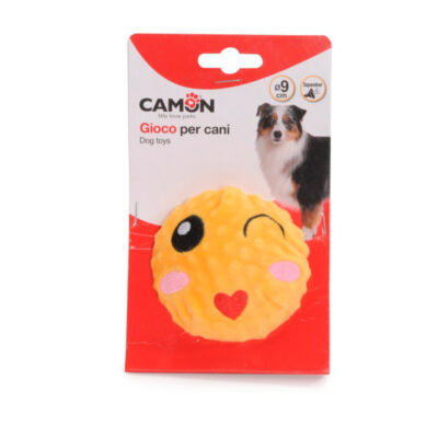 Іграшка для собак м'ячик Посмішка плюшевий з пищалкою CAMON, 9 см 4006