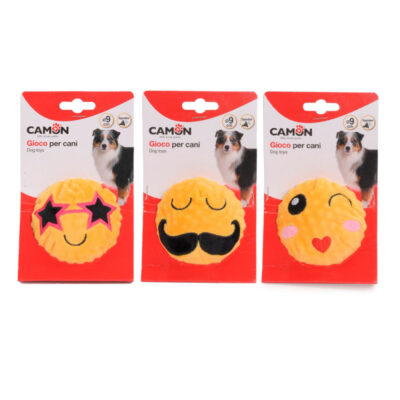 Іграшка для собак м'ячик Посмішка плюшевий з пищалкою CAMON, 9 см