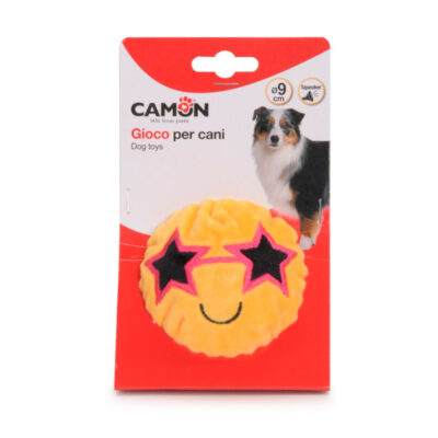 Іграшка для собак м'ячик Посмішка плюшевий з пищалкою CAMON, 9 см 3