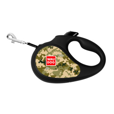 Повідець-рулетка WAUDOG R-leash "Мілітарі", S, для собак до 15 кг, 5 м, пластик 3