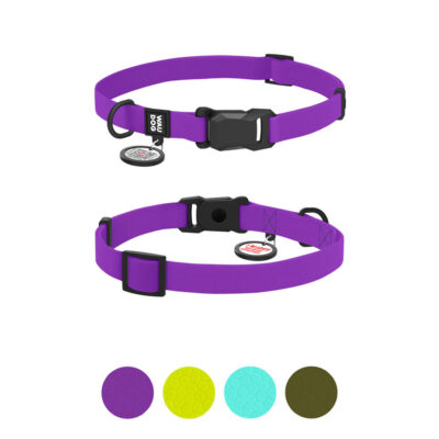 Нашийник WAUDOG Magnet водостійкий з магнітною застібкою для собак, S, 15 мм, 26-35 см, фіолетовий