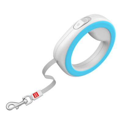 Повідець-рулетка WAUDOG R-leash, кругла, до 40 кг, 2,9 м, світловідбиваюча стрічка, блакитний 4