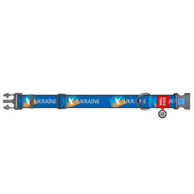 Нашийник для собак WAUDOG Nylon "Прапор", XXL, 35 мм, довжина 46-70 см, нейлон 2