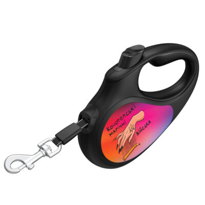 Повідець-рулетка WAUDOG R-leash, малюнок "Конотопські магічні війська", L, до 50 кг, 5 м, пластиковий, чорний 2