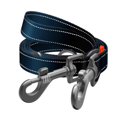 Повідець-перестібка WAUDOG Nylon Mono, світловідбивний, для собак, М, 20 мм × 300 см, чорний 4