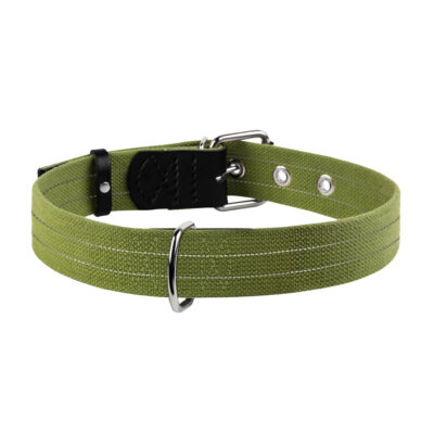 Нашийник для собак CoLLaR бавовняна тасьма зелений 25мм, 41-53см 2