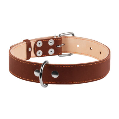 Нашийник CoLLaR подвійний шкіряний для собак L 48-63 см, ширина 35 мм, коричневий 2