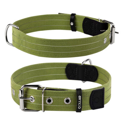 Нашийник для собак CoLLaR бавовняна тасьма зелений 25мм, 41-53см
