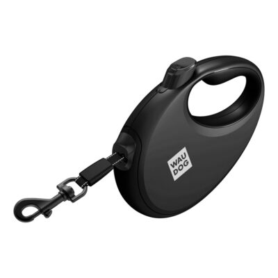 Повідець-рулетка WAUDOG R-leash L, 5 м, до 40 кг, чорний, з контейнером для пакетів 5