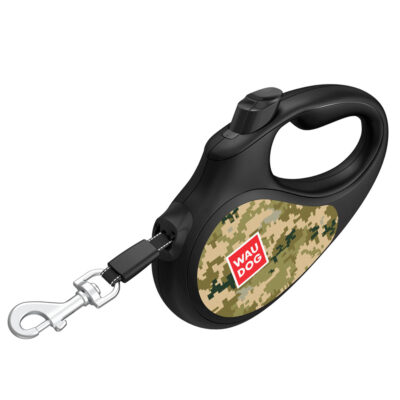 Повідець-рулетка WAUDOG R-leash "Мілітарі", S, для собак до 15 кг, 5 м, пластик 4