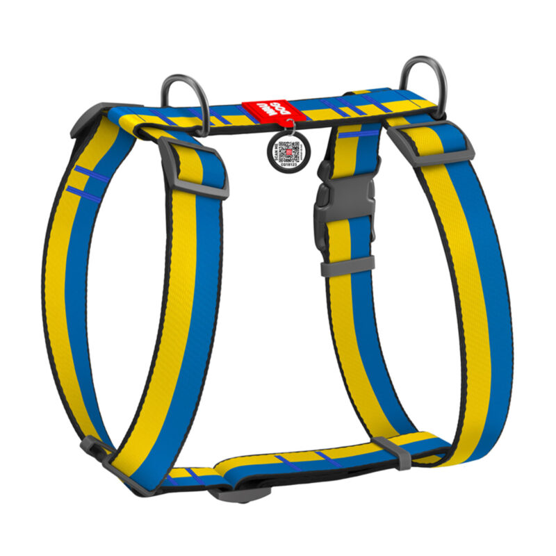 Шлея анатомічна H-подібна WAUDOG Nylon "Colors of freedom", розмір XL, Ш 35 мм, А 56-95 см, В 68-110 см