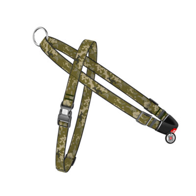 Шлея для собак WAUDOG Nylon швидкознімна, малюнок "Мілітарі", S, Ш 15 мм, А 40-55 см, В 45-60 см