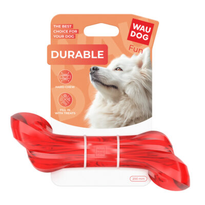 Іграшка для собак WAUDOG Fun Durable Кістка, термопластична гума, 200 мм, червоний 2