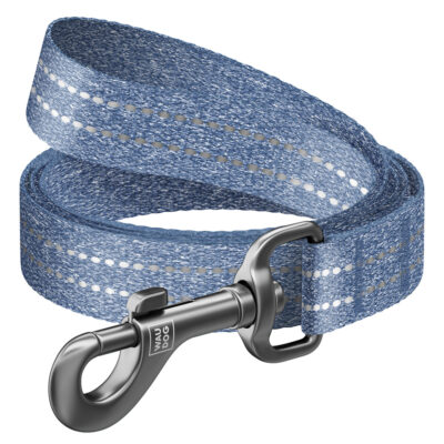 Повідець для собак WAUDOG Re-cotton світловідбиваючий, M, Ш 20 мм, Д 150 см, синій 2