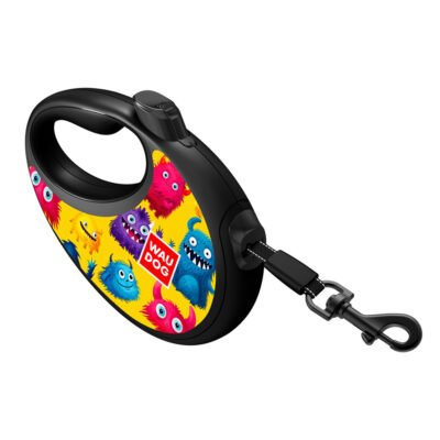 Повідець-рулетка WAUDOG R-leash, малюнок "Мохнаті монстри", до 20 кг, 5 м, пластик 5