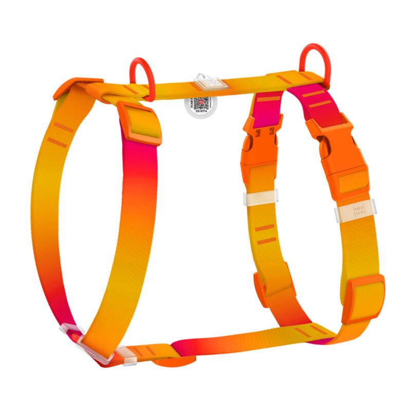 Шлея для собак WAUDOG Nylon Recycled H-подібна, комфортна, для собак L (обхват: 51-85 см) з переробленого нейлону, Ш 25 мм