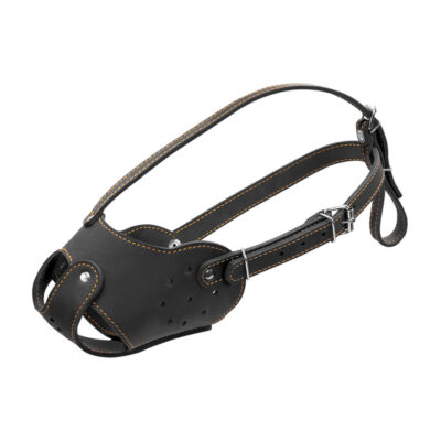 Намордник CoLLaR чорний для стаффа зі шкіри, довжина морди 9 см, обхват 31 см 2