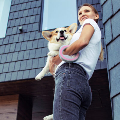 Повідець-рулетка WAUDOG R-leash, кругла, до 40 кг, 2,9 м, пластиковий, рожевий 9