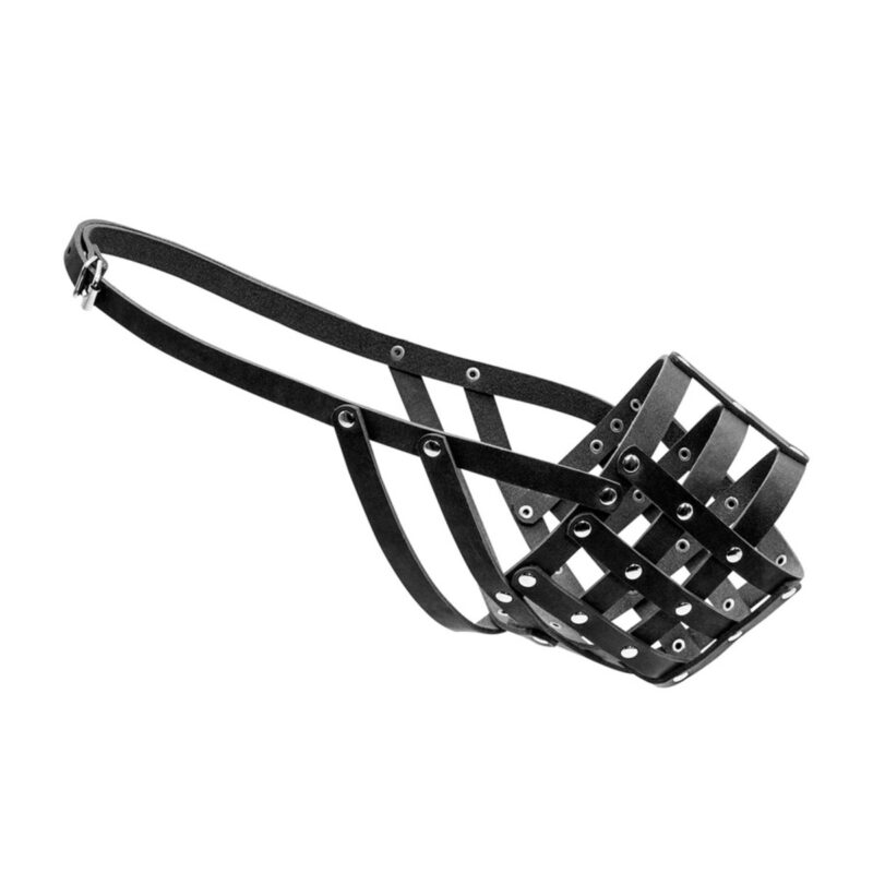 Намордник м'який "CoLLaR" №5 для собак (кавказька вівчарка, ньюфаундленд) шкіра чорний, обхват 40 см