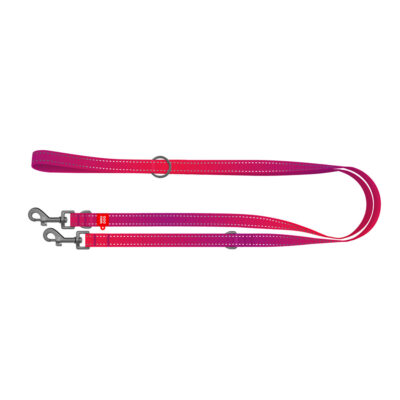 Повідець-перестібка WAUDOG Nylon Mono, світловідбивний, для собак, М, Ш 20 мм, Довж 300 см, рожевий 5