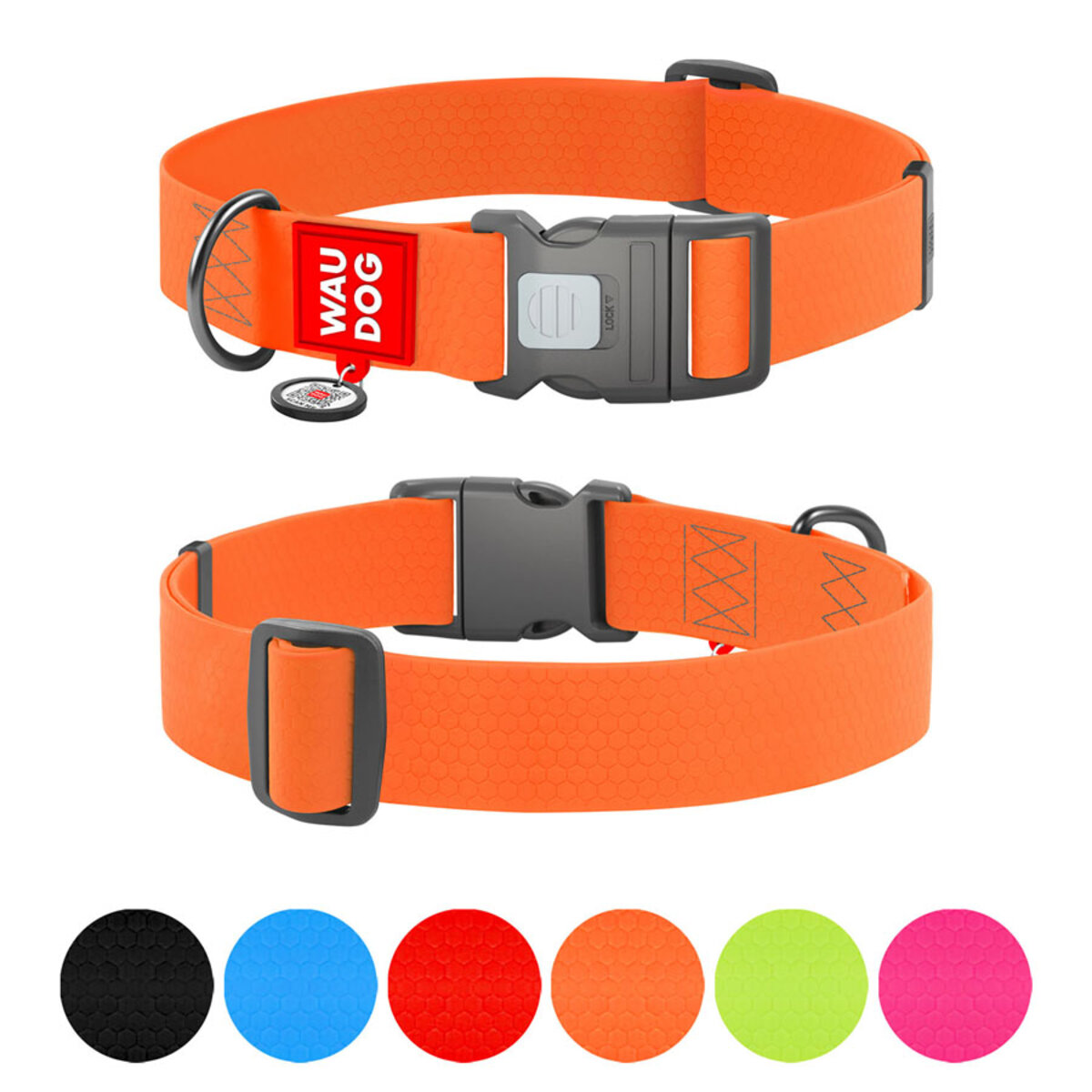 Нашийник для собак WAUDOG Waterproof, XXL, 40 мм ширина, 46-70 см довжина, помаранчевий Нашийник для собак WAUDOG Waterproof, XXL, 40 мм ширина, 46-70 см довжина, помаранчевий