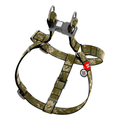 Шлея для собак WAUDOG Nylon "Мілітарі", регульована, S, обхват 40-55 см, ширина 15 мм 2
