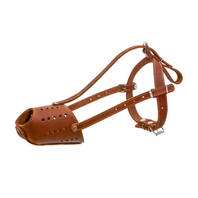 Намордник "CoLLaR" для добермана коричневий, шкіра, 9 см (довжина морди), 23 см (обхват морди) 2