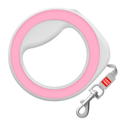 Повідець-рулетка WAUDOG R-leash, кругла, до 40 кг, 2,9 м, пластиковий, рожевий 2