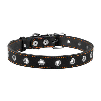 Нашийник CoLLaR безрозмірний, шкіряний, 25мм ширина, 60см довжина, чорний 2
