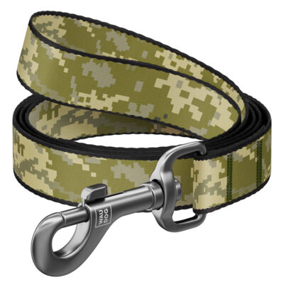 Повідець для собак WAUDOG Nylon, малюнок "Мілітарі", S, ширина 15 мм, довжина 122 см
