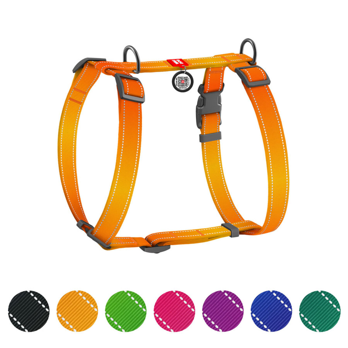 Шлея анатомічна H-подібна WAUDOG Nylon Mono світловідбивна для собак, S, обхват 30-40 см, ширина 15 мм Шлея анатомічна H-подібна WAUDOG Nylon Mono світловідбивна для собак, S, обхват 30-40 см, ширина 15 мм