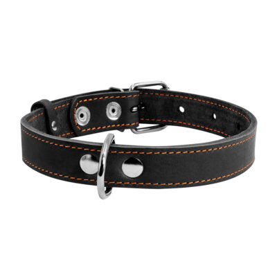 Нашийник "CoLLaR" одинарний шкіряний для собак чорний 38-50 см, ширина 25 мм 2