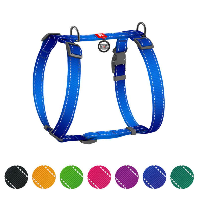 Шлея для собак анатомічна WAUDOG Nylon Mono, світловідбивна, розмір S, Ш 15 мм, обхват 30-40 см, грудей 30-50 см