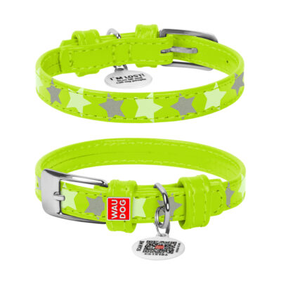 Нашийник для собак WAUDOG Glamour "Зірочка", світловідбивний, XS, шкіра, 19-25 см 2