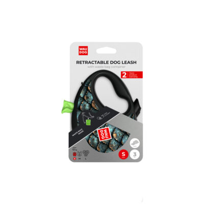 Повідець-рулетка WAUDOG R-leash, світловідбивна стрічка, S, 3 м, до 12 кг, "Луска" 2