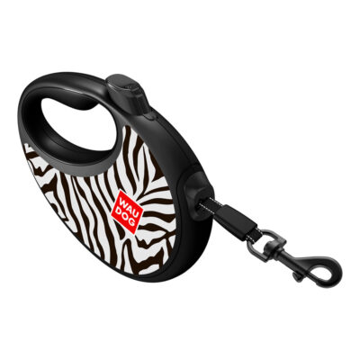 Повідець-рулетка WAUDOG R-leash, з контейнером для пакетів, для собак до 12 кг, 3 м, Зебра 5