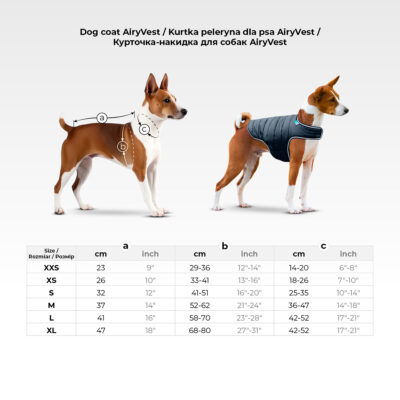 Куртка-накидка для собак AiryVest, регульована, синя, XS 68-80 см, С 42-52 см 2