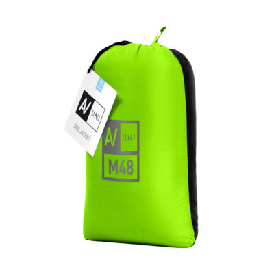 Куртка двостороння AiryVest UNI, M48, для собак, еластичний нейлон, салатово-чорна 3