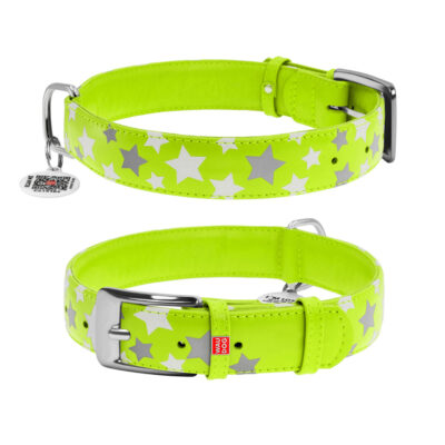 Нашийник для собак WAUDOG Glamour, шкіряний, світловідбивний, XL, Ш 35 мм, Дов 46-60 см 2
