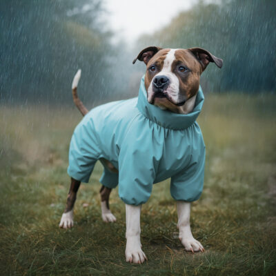Дощовик для собак WAUDOG Clothes, водонепроникний, S30, В 57-59 см, С 44-46 см, блакитний 4