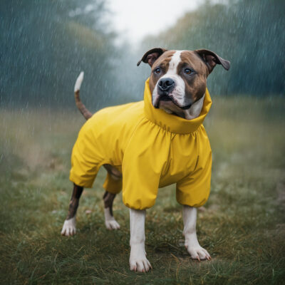 Дощовик для собак WAUDOG Clothes, водонепроникний, жовтий, L50, обхват грудей 70-74 см, обхват шиї 47-50 см 4