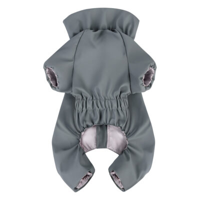 Дощовик для собак WAUDOG Clothes, водонепроникний для собак L55, Д 55 см, Обхват грудей 77-79 см, сірий 3
