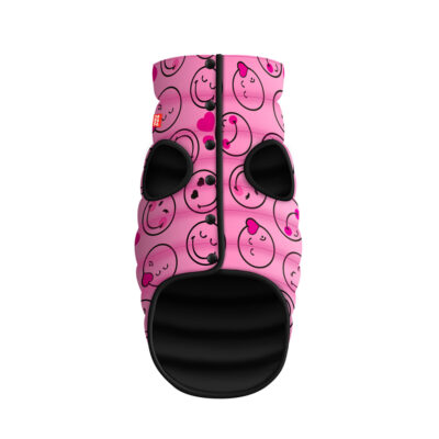 Курточка для собак WAUDOG Clothes "Смайли на рожевому", M45, обхват грудей 61-65 см, обхват шиї 38-42 см