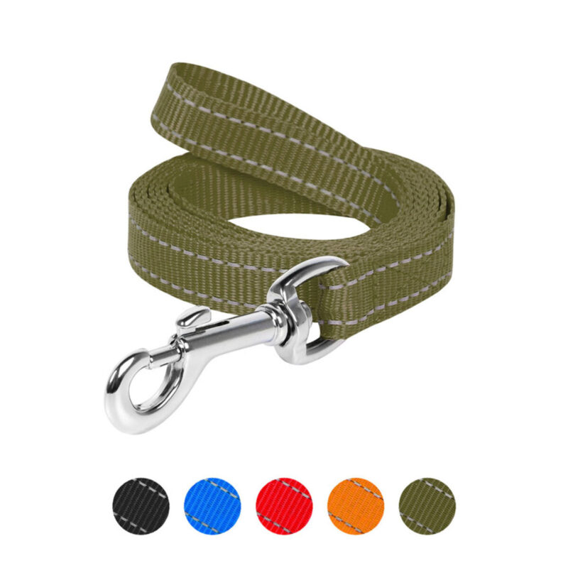 Повідець Dog Extreme, нейлон, 25мм ширина, 200см довжина, для собак, хакі