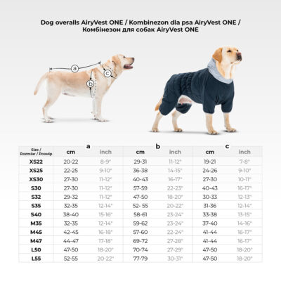 Комбінезон для собак AiryVest ONE утеплений для осені та зими, розмір XS 25, нейлон 2