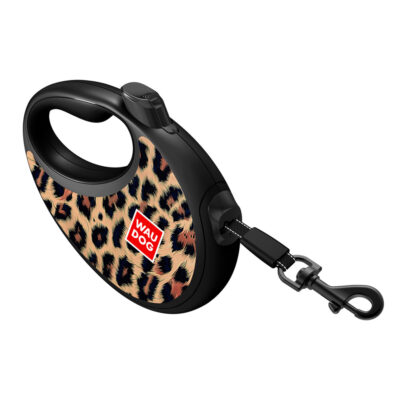 Повідець-рулетка WAUDOG R-leash "Леопард" зі світловідбивною стрічкою 3 м для собак до 12 кг, пластик 5