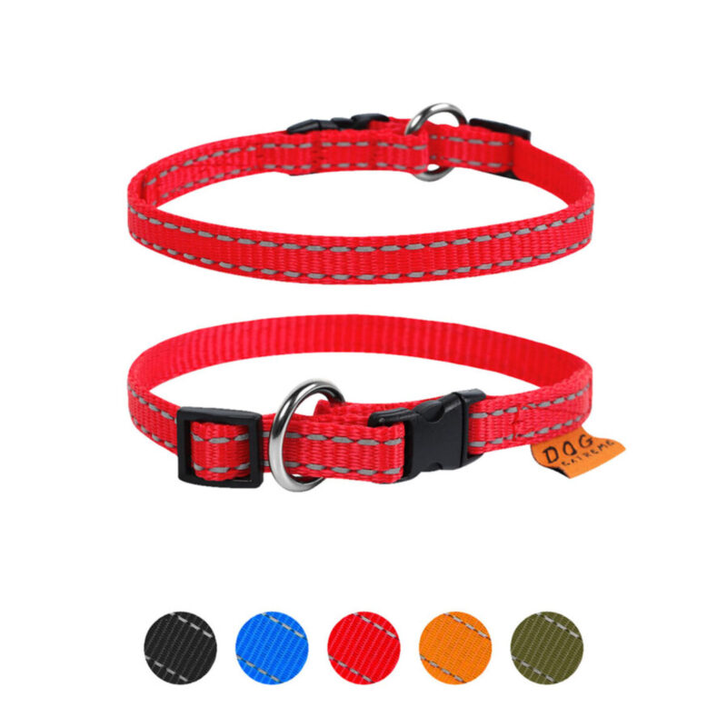 Нашийник Dog Extreme регульований, нейлон, 14мм, 23-35см, червоний